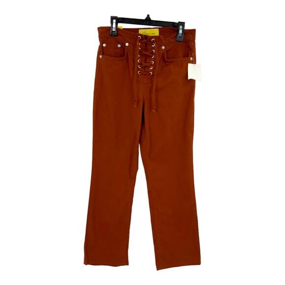 Circus Lace-up Boot Cut Crop Jeans Brown Size 25 NWT $70 MSRP - Picture 3 of 7